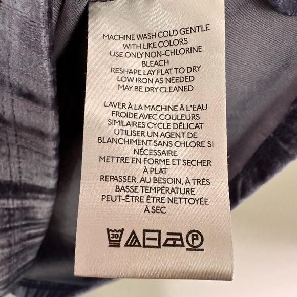 Anthropologie Pilcro Velveteen Mock-Neck Top Slate Blue Womens Sz M Velvet - Picture 9 of 10